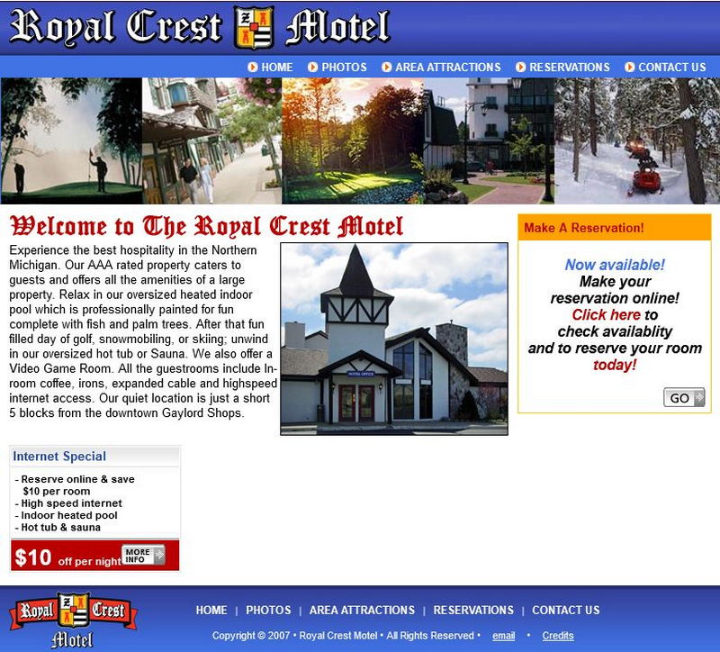 Gay-Sego Motel (Royal Crest Motel) - Archived Image Of Home Page - Motel Is Closed